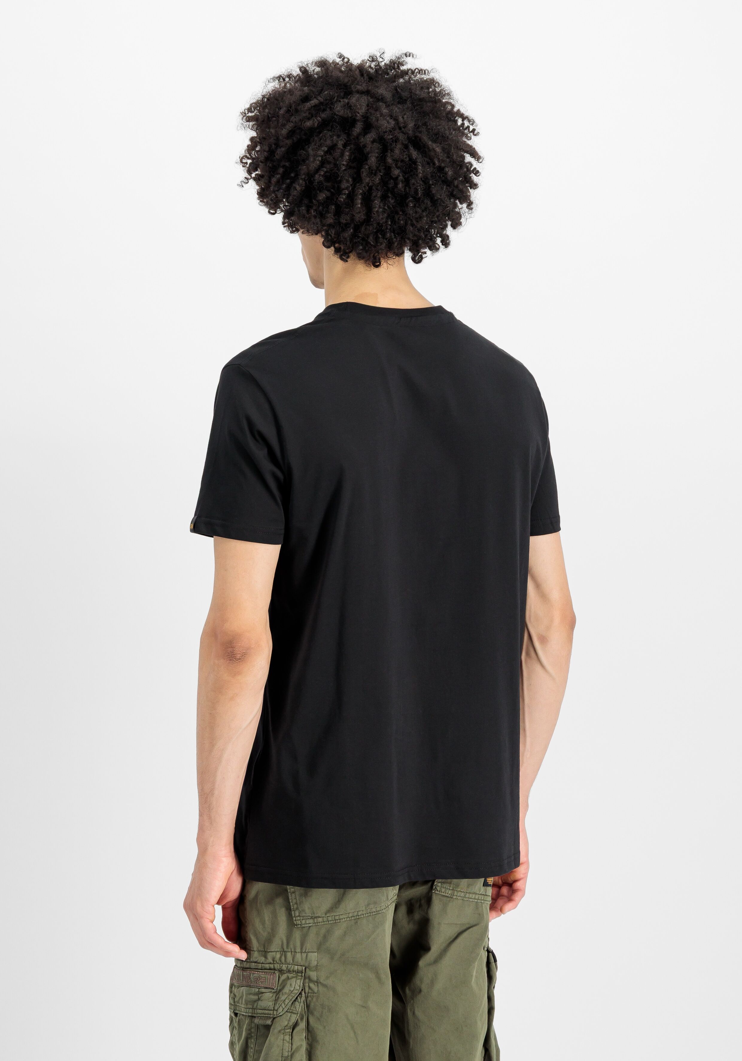 Kurzarmshirt ALPHA INDUSTRIES "Alpha Label T", Herren, Gr. 3XL, schwarz, Single Jersey, Obermaterial: 100% Baumwolle, bedruckt, regular fit normal, Rundhals, Shirts Kurzarmshirt schwarz 3XL