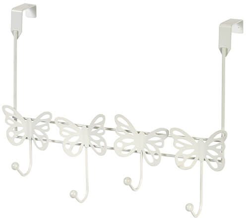 Showerdrape Butterflies White Over Door Hooks