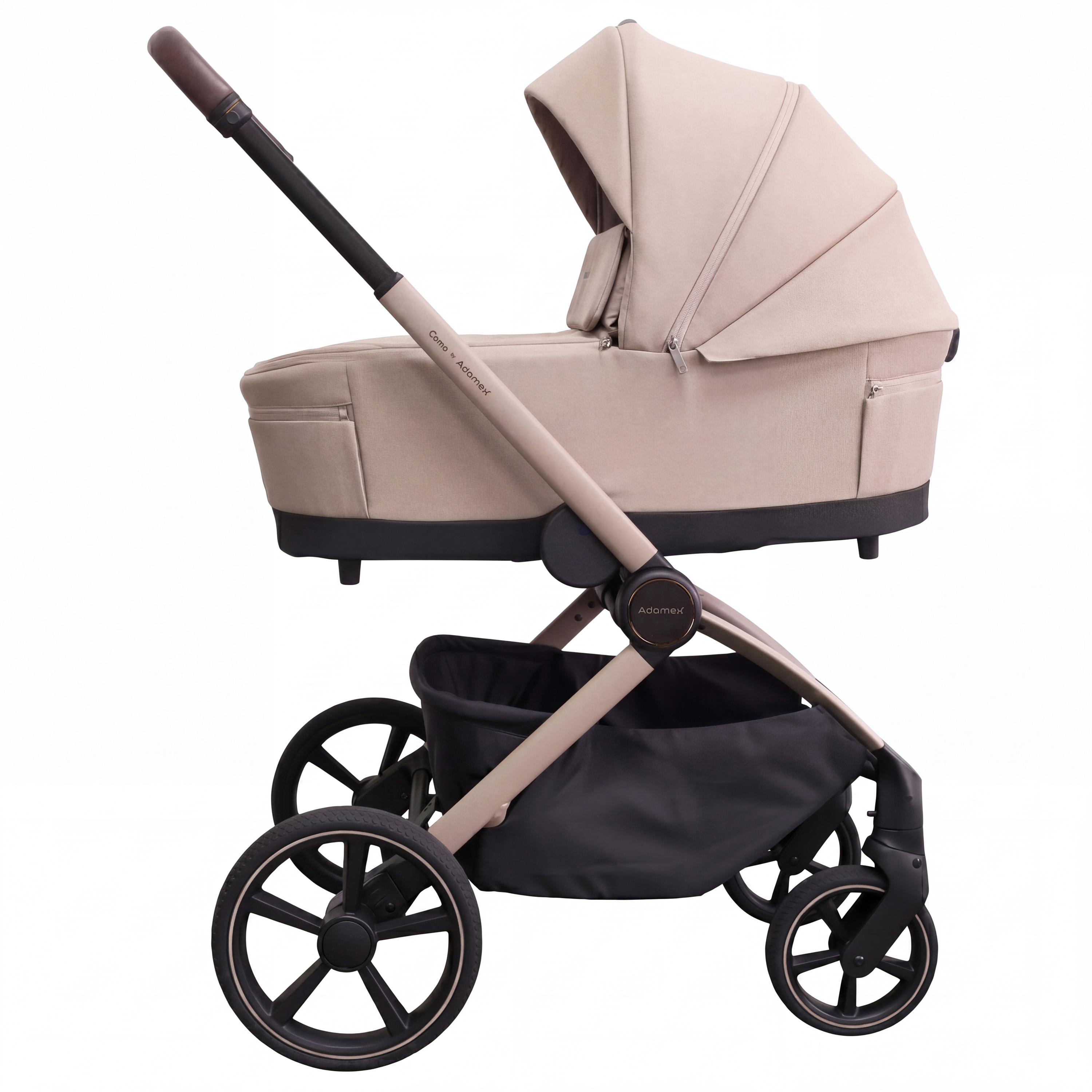 Adamex Kinderwagen 2 in 1 Natura Latte COMO Babywanne & Sportsitz ab Geburt bis 22 kg