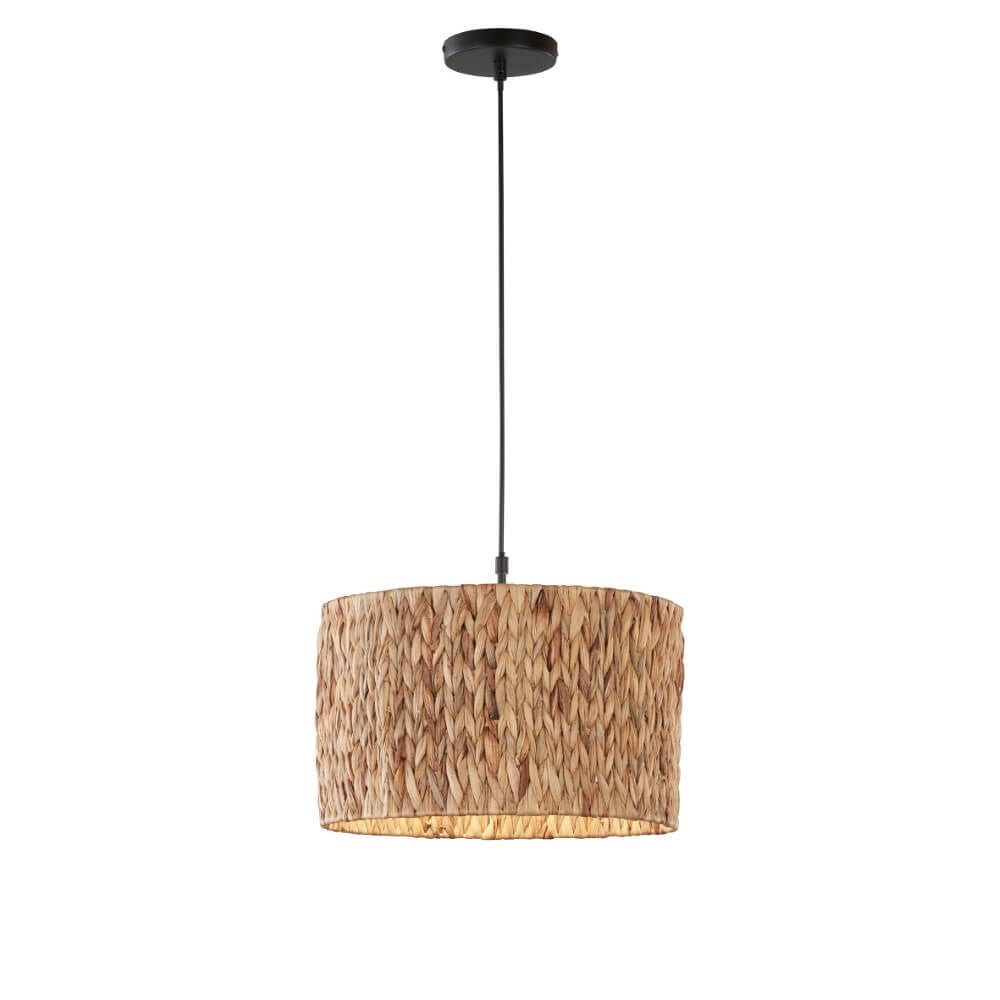 Fischer & Honsel Hanglamp Hyazinthe - Bruin Rotan en Metaal - Cilinder
