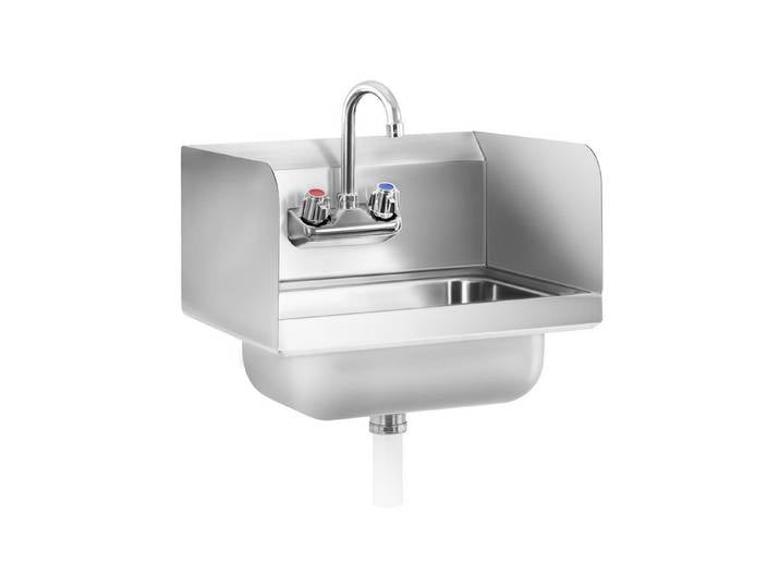 Royal Catering Waschbecken Handwaschbecken Gastro Waschbecken Edelstahl Edelstahlspüle 3 Seitige