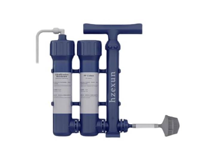hzexun Wasserfilter Outdoor,Wasserfilter Camping Filtersystem mit Handpumpe filtert 99,99% Bakterien für Trinkwasser Notfälle,Wandern, Reisen