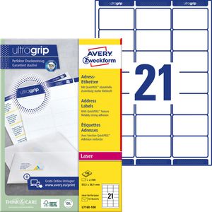 Zweckform Avery  L7160-100 Etiketten weiß 63.5x38.1, 2100 Stück