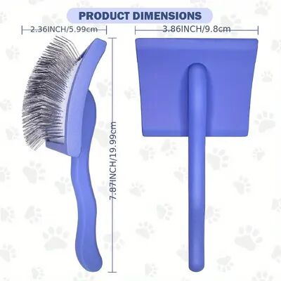 Happy Pet Pantry Extra Long Pin Slicker Brush For Doodles, Dogs & Cats Deshedding And Detangling Grooming Tool blue
