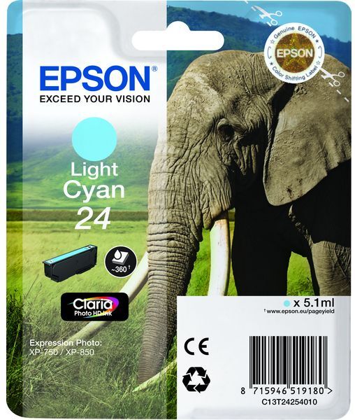 Epson 24 (C13T24254012) - Hellcyan - Druckerpatrone
