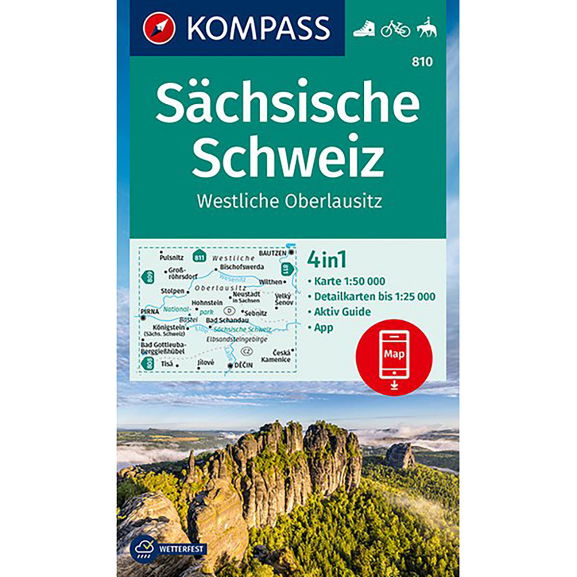 Kompass Verlag WK 810 Sächsische Schweiz - Westliche Oberlausitz Topografische Karten
