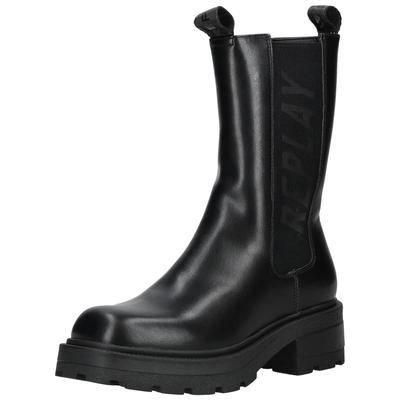Stiefelette REPLAY "Replay Stiefelette Lederimitat/Textil", Damen, Gr. 36, schwarz, Lederimitat, Textil, Schuhe Stiefelette