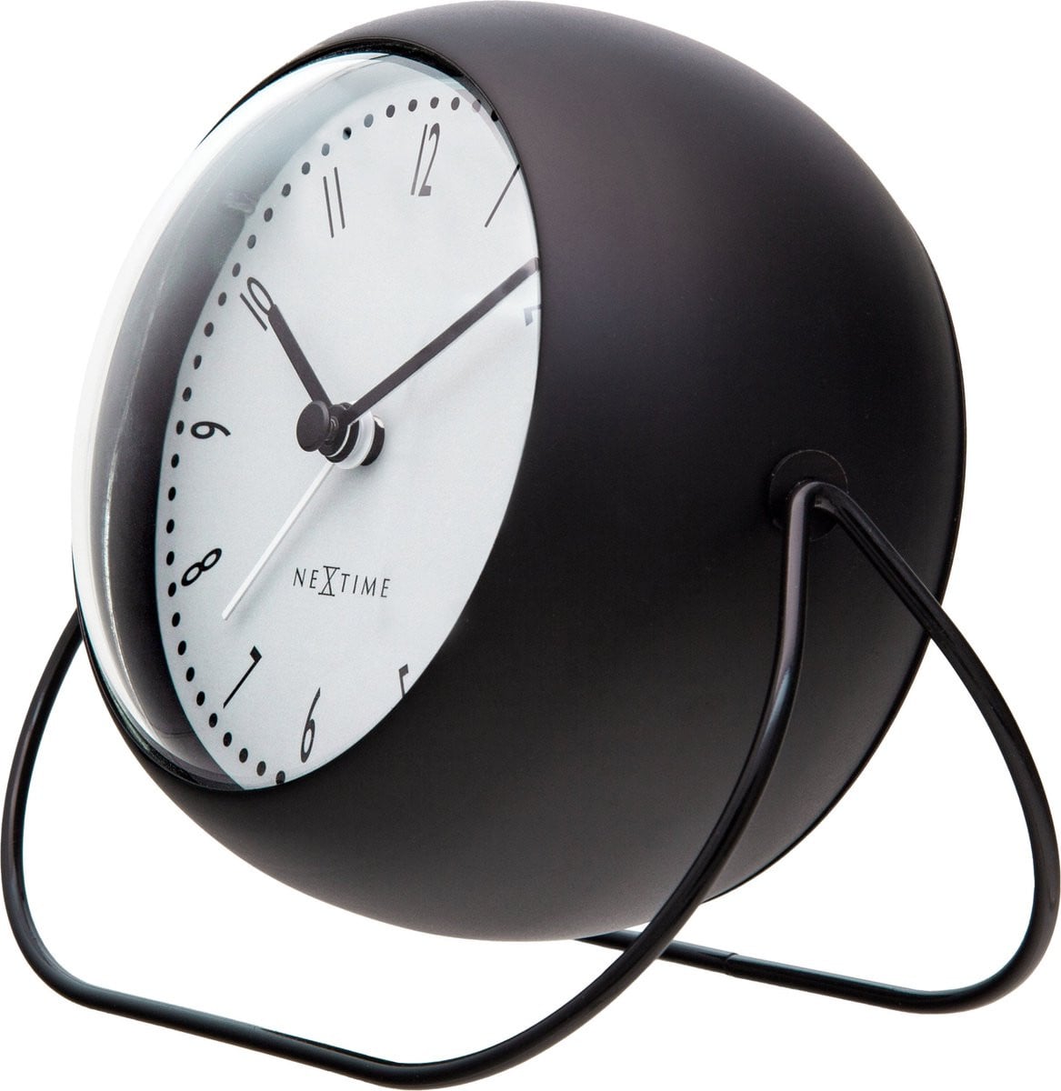 NeXtime Bubble Alarm Clock Tafelwekker Zwart Metaal 14 x 12 x 8 cm