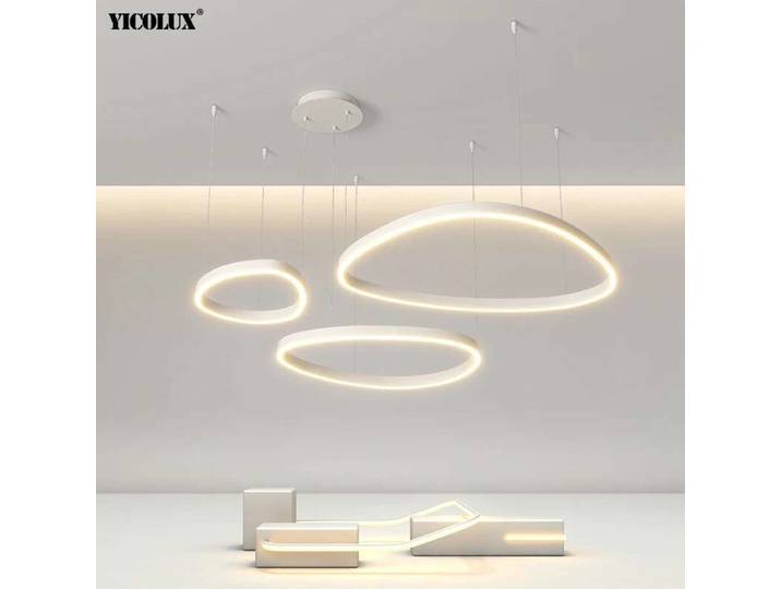 Simple noir blanc nouveau moderne LED lustre lumières salon salle à manger suspension lampe chambre Hall lampe éclairage intérieur décor à la maison