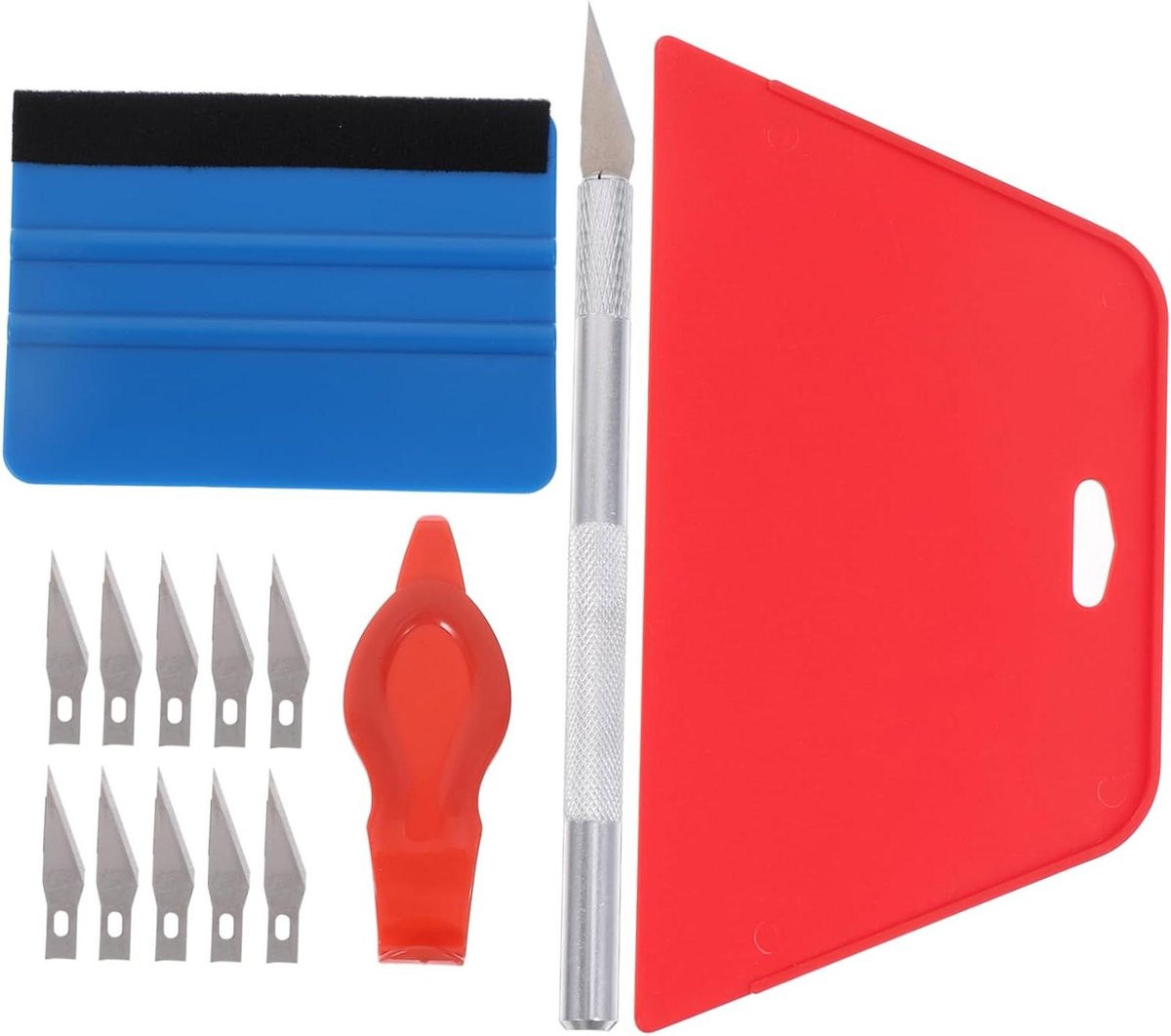 Foliewisser Set Rakel Vinyl Kit met Vilt Rand Bescherming - Gemengde Kleur - 19.2 x 10.6 cm