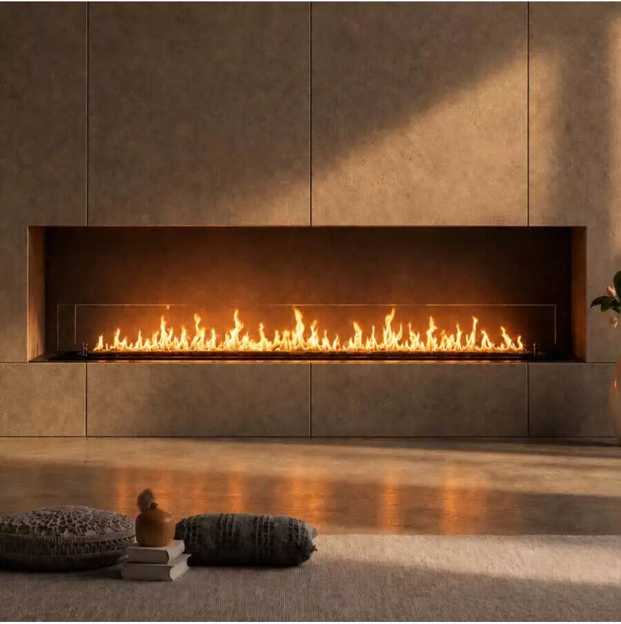 Divina Fire BRUCIATORE BIOETANOLO DA INCASSO CON VETRI 120CM