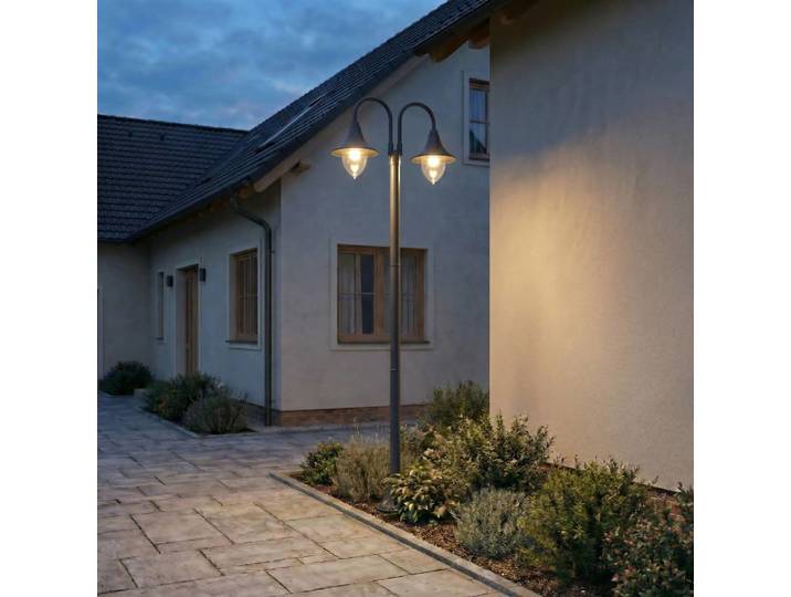 Lampadaire extérieur en aluminium noir