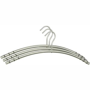 Böttcher-AG Kleiderbügel aus Edelstahl, silber, 47cm breit, rutschfest, 3 Stück