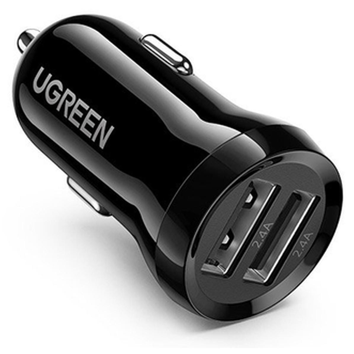 UGREEN Dubbele USB-A autolader, 24W, zwart