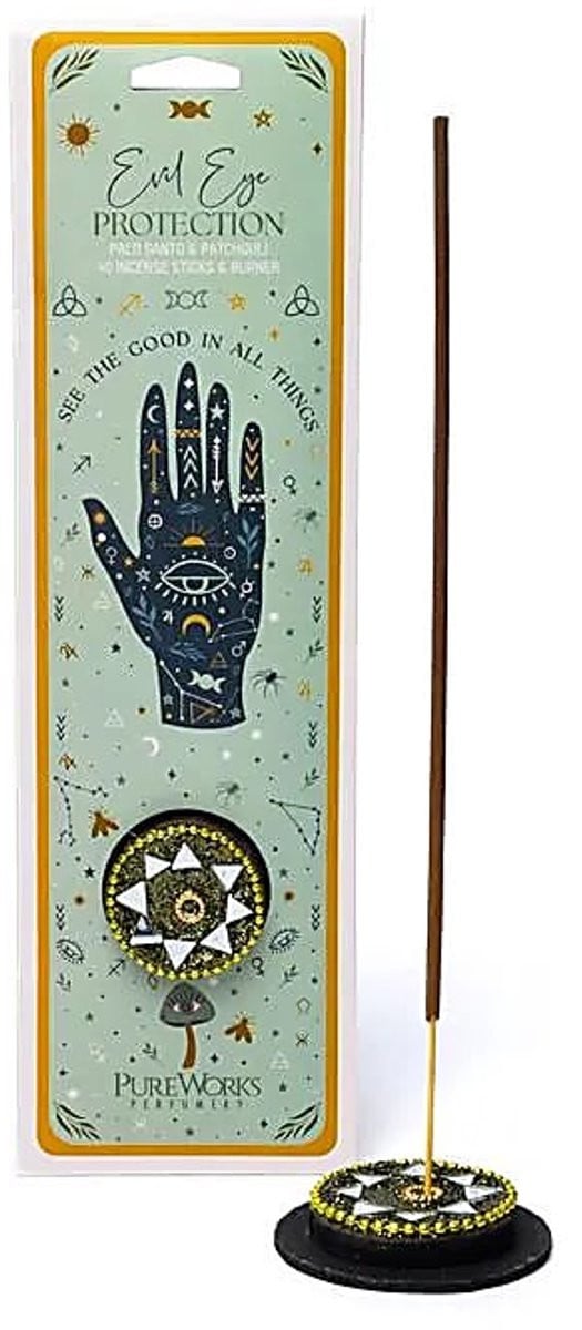 Celestial Magic Evil Eye Protection Wierook met Wierookhouder - 6 stuks - 40g