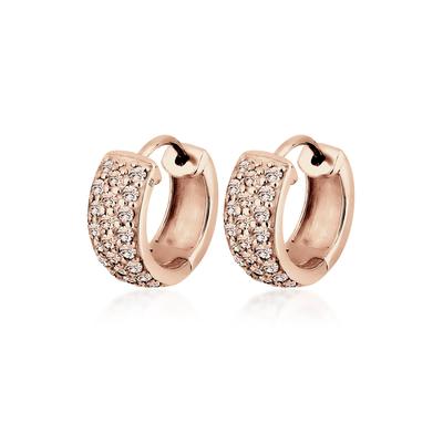 Paar Creolen ELLI "Ohrringe Paar Creolen Elegant 925 Silber, mit Kristallen von Swarovski", rosa, Ohrringe, Damen, Silber 925 (Sterlingsilber)