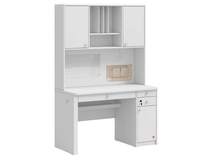 Schreibtisch Varia White Breit mit Aufsatz
