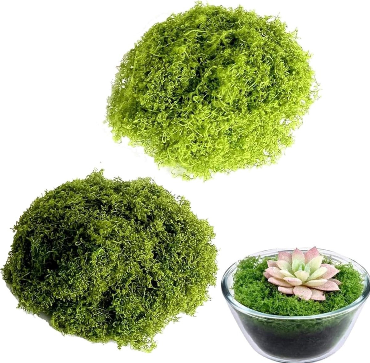 Decoratieve kunstmos set voor knutselen en decoratie - 100 g (50 g lichtgroen en 50 g donkergroen)