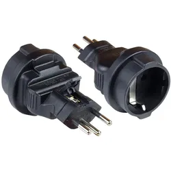 Alcasa PA-6002S Netzstecker-Adapter Typ J (CH) Typ F Schwarz