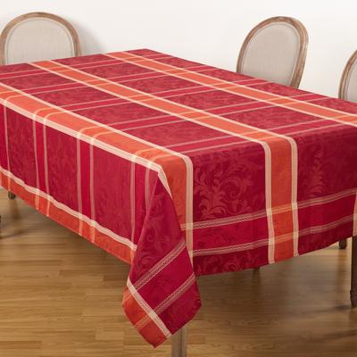 Saro Lifestyle Pumpion Collection Plaid Design Tablecloth
