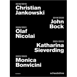 Plakatkampagnen der Schaubühne 2018 bis 2022, Fachbücher von Antonia Ruder, Thomas Irmer, Christian Jankowski, John Bock, Thomas Ostermeier, Katharina Sieverding, Monica Bonvicini, Christian Tschirner