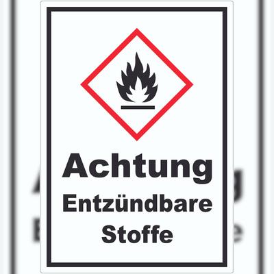 HB-Druck Aufkleber Entzündbare Stoffe Flamme A2 (420x594mm)