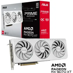 ASUS Prime Radeon RX 9070 XT White OC Edition 16GB GDDR6 Gaming Grafikkarte