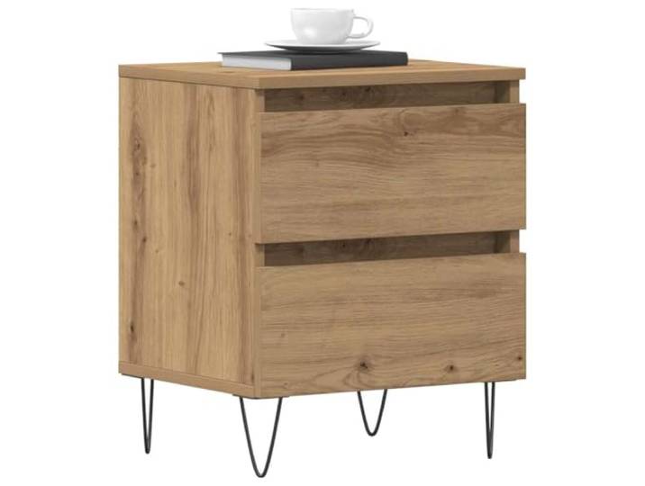 KTHLBRH Nachttisch 2 Stück Eiche Handwerk 40 x 35 x 50 cm Mehrschichtiges Holz, 2 Schubladen, großer Stauraum, kompaktes Design, strukturierte Oberfläche
