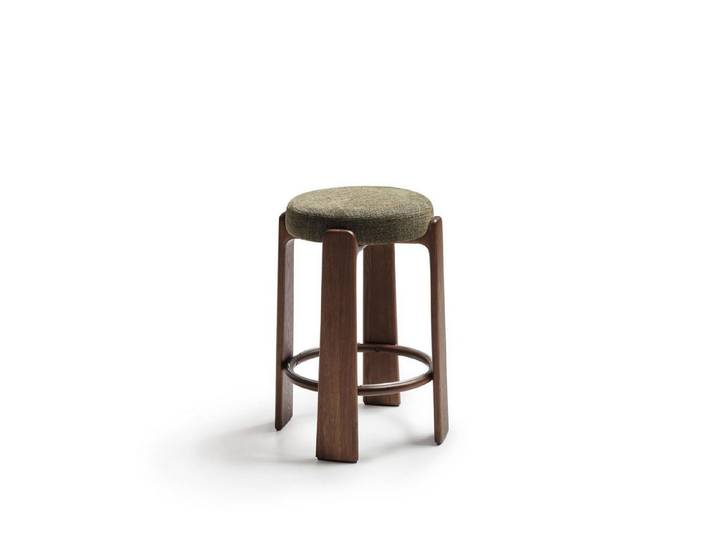 Natur24 Esszimmerstuhl 2er Set Hocker Granite aus grüner Chenille