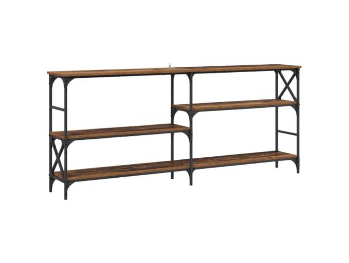 HAQWRDQSG Konsolentisch 180x29x76,5 cm Flurtisch Altholz Metall Schlankes Sideboard mit 3 Ablagen im Industrie-Design, ideal für Flur, Diele und Wohnzimmer mit hoher Stabilität.