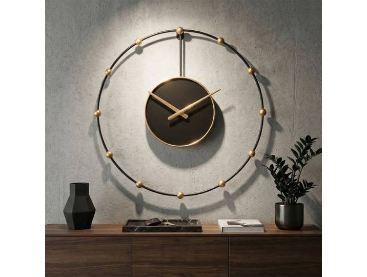 Horloge murale 61 cm Cesare Noir et Doré