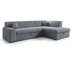 ECKSOFA L Form Lucera Grau 260/175/71 cm Rechts mit Schlaffunktion