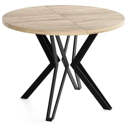 ESSTISCH Revena runder ausziehbarer, Sonoma Eiche 120-200/120/76 cm