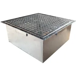Bodenaschenbecher The DropPit Comfort XXL Zigarettensammler 60 x 60 cm, aus korrosionsbeständigem verzinkten Stahl