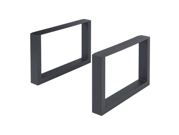 [en.casa] Tischgestell-Set 2 Tlg. Makers, Schwarz, Metall, 64x40x10 cm, Esszimmer, Esstische, Tischsysteme, Tischgestell