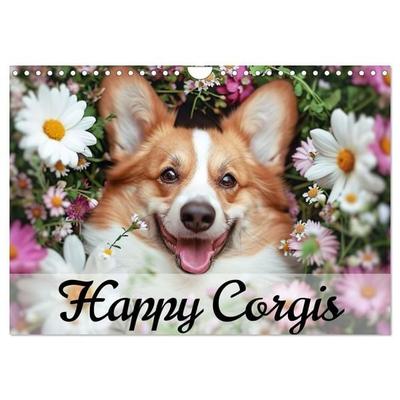 Happy Corgis (Wandkalender 2027 DIN A4 quer), CALVENDO Monatskalender