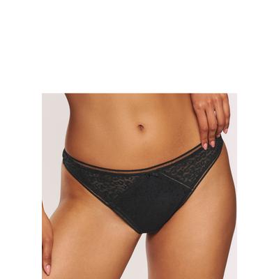 String NUANCE BY LASCANA, Damen, Gr. 44/46, schwarz, Spitze, Obermaterial: 89% Polyamid, 11% Elasthan, Unterhosen String, aus Allover-Jacquardspitze im angesagten Leo-Look