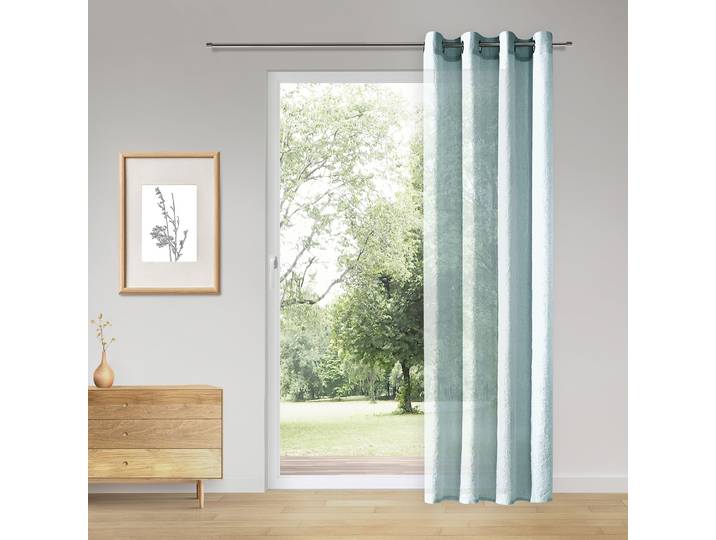 Vorhang GERSTER Dalia Gr. 1, grün (mint), B:145cm H:245cm, Polyester, Gardinen, Vorhang, SB-Ösenschal Dalia