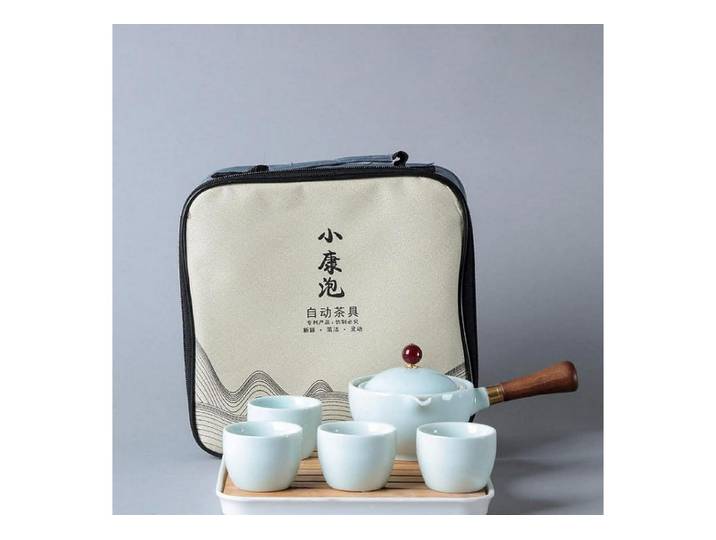 LuxusKollektion Teeservice Tee Set Keramik Reise 360Rotation Teekanne Infuser Jadeit