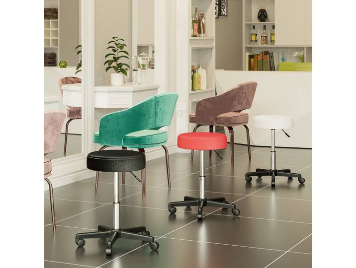 Tabouret Massage HOMCOM Pivotant Réglable Roulettes