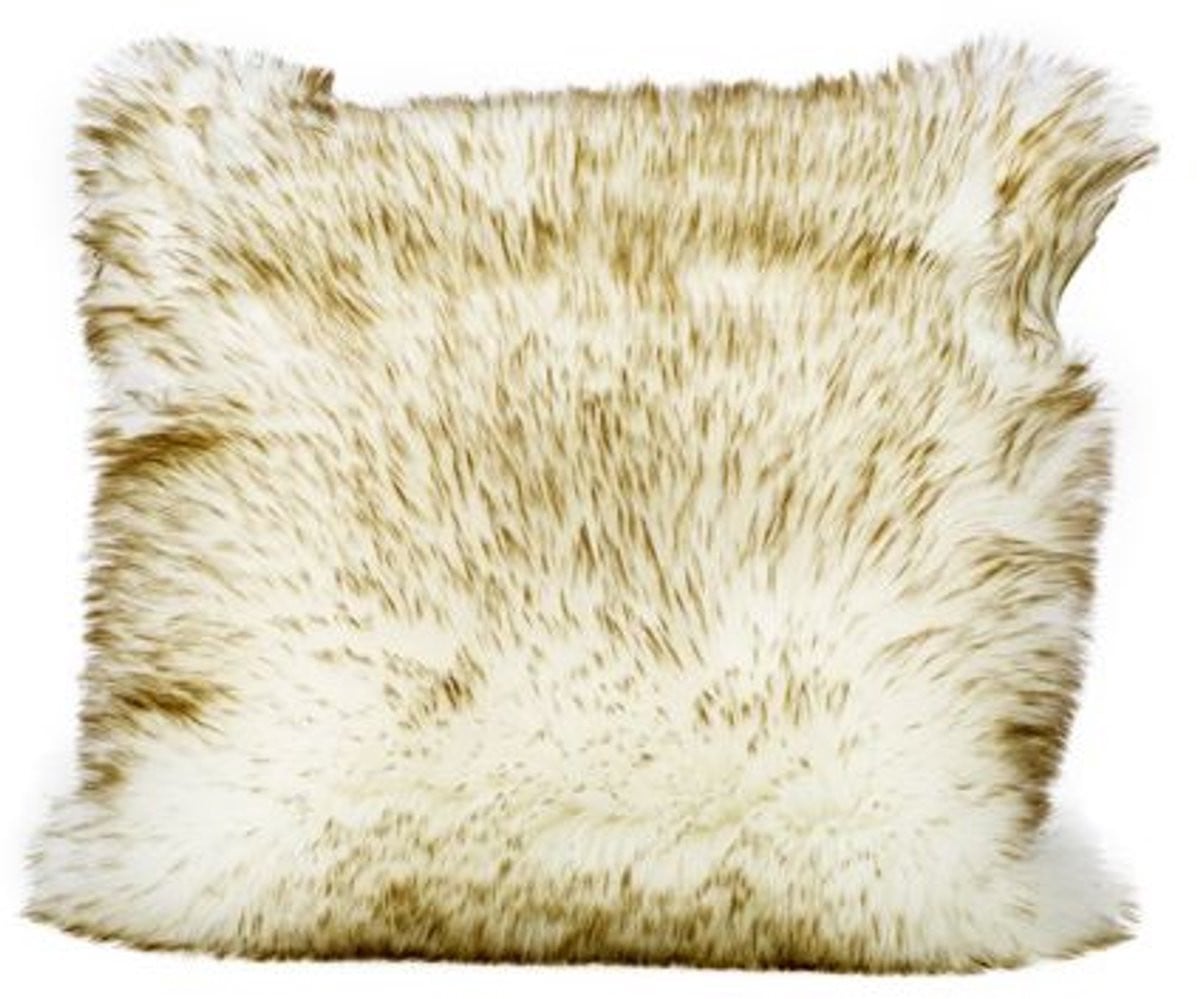Cosy @ Home Kussen Long Faux Fur Bruinwash Wit 45 x 45 cm