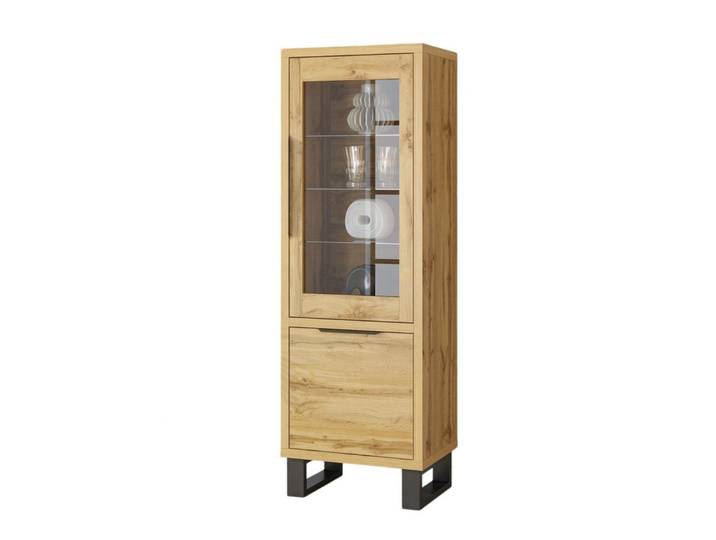 Compleo Vitrine schmal 64 cm breit MANIA, Klassisches Design, Eiche wotan