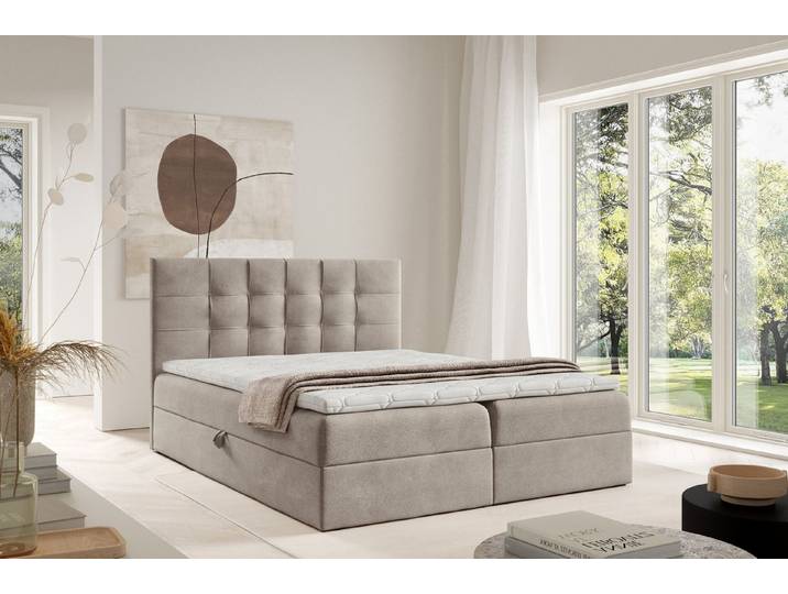 MF Design Boxspringbett Boxspringbett TOP 1 mit Bettkasten und Federautomatik, Vorhanden
