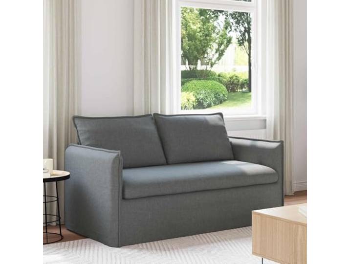 KGHERMDF Sofa Dunkelgrau 156x82x85cm Stoff mit Metallrahmen Modular anordbar, Schaum-Faser-Kissen, Holzwerkstoff-Armlehnen, Kunststofffüße, pflegeleicht