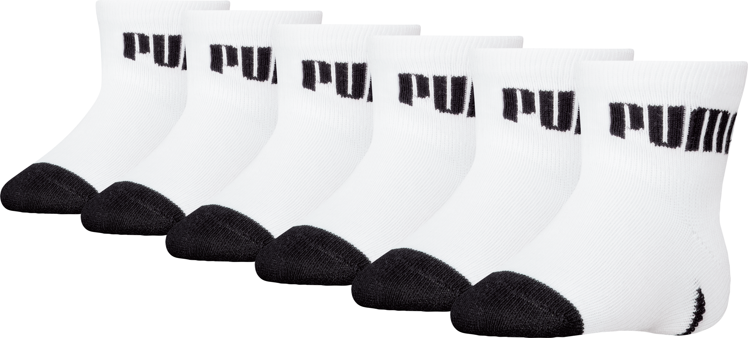 Socken PUMA "PUMA BABY MINI CATS SOCK 6P ECOM", Damen, Gr. 27-30, Sockengrösse, blau (weiß, navy), Baumwollmischung, unifarben mit Farbeinsatz, normal, Socken Socken, Logo weiß, navy 27-30, Sockengrösse
