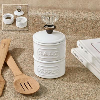 Mud Pie Circa Salt and Pepper Cellars White , White