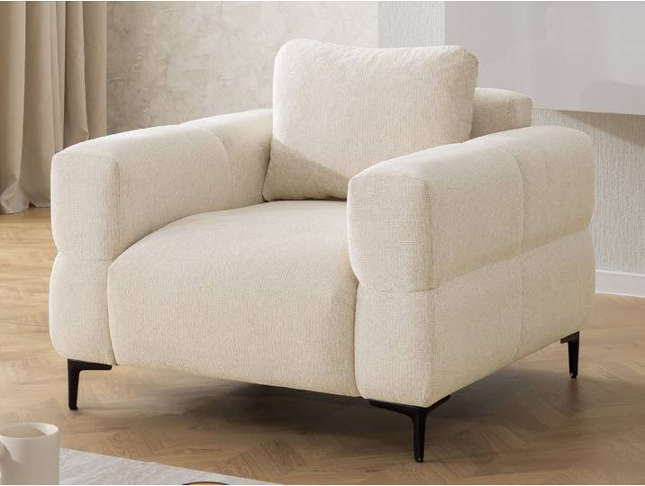 S-Style Möbel Sessel Cardea in Bubble-Optik aus weichem Strukturstoff mit hohem Sitzkomfort, mit Wellenfederung