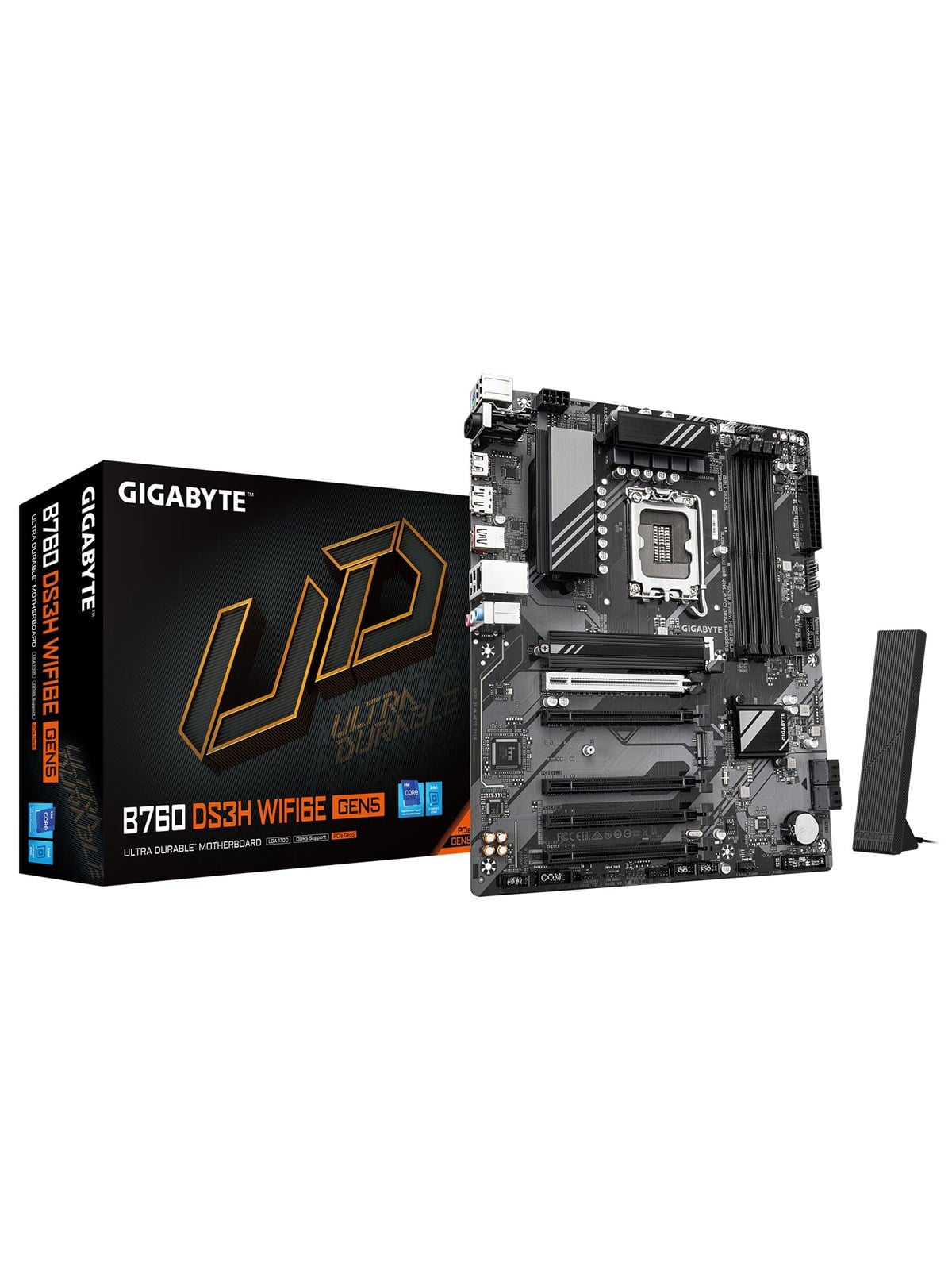 GIGABYTE B760 DS3H WIFI6E GEN5 Mainboard - Intel B760 - Intel LGA1700 - DDR5 RAM - ATX