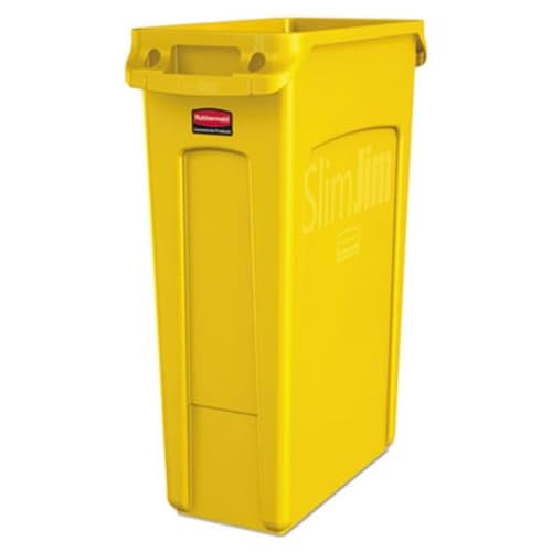 Rubbermaid Slim Jim Geventileerde Afvalcontainer, 87 L, Geel