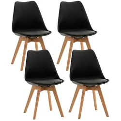 CLP 4er Set Stuhl Linares   Farbe: schwarz, Material: Kunststoff